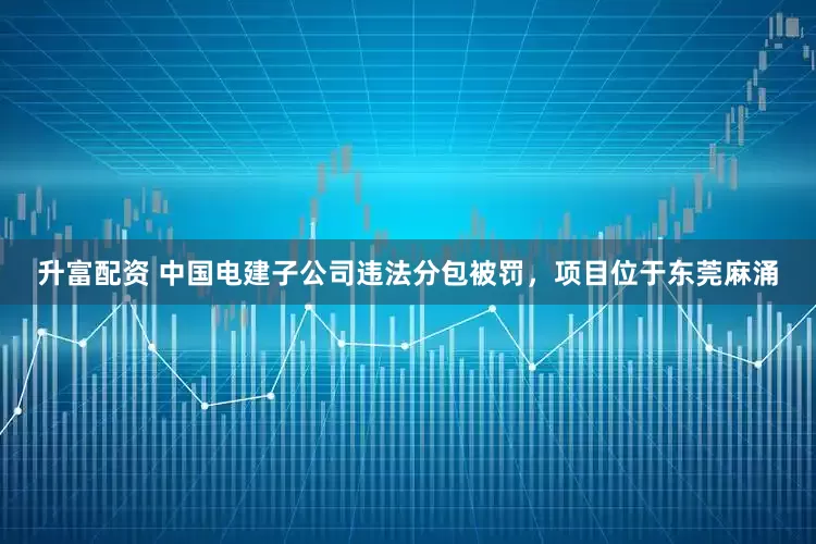 升富配资 中国电建子公司违法分包被罚，项目位于东莞麻涌